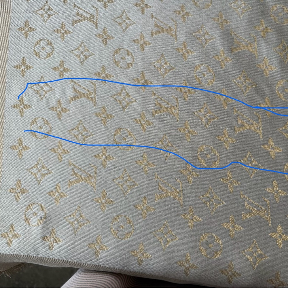 Louis Vuitton Champagne and subtle silver Monogram Shawl - Picture 7 of 9